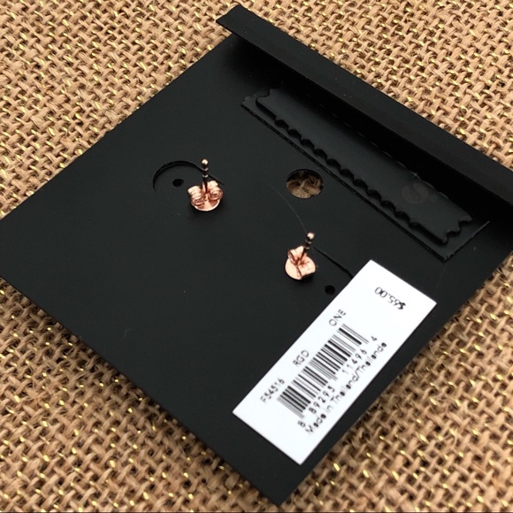 NWT Coach Rose Gold Open Circle Stud Earrings - Picture 3 of 4